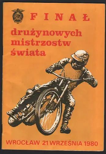 Speedway , Wrozlaw 21.09.1980 WM-Finale Rennprogramm , Rennprogramm , program !!