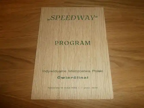 Speedway , Lublin 15.05.1983 , Rennprogramm , Programmheft , program