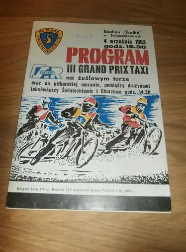 Speedway , Swietochlowice 4.09.1983 , WM , Rennprogramm , Programmheft , program