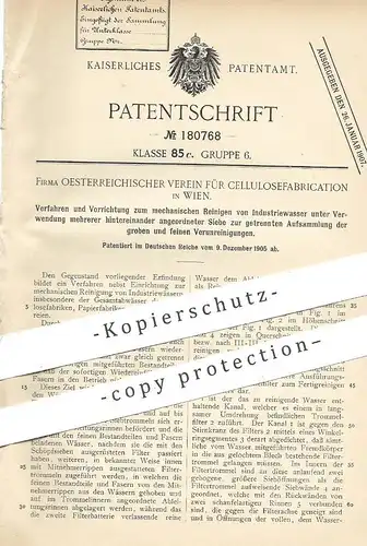 original Patent - Oesterreichischer Verein Cellulosefabrication Wien , Österreich | mechan. Reinigung v. Industriewasser