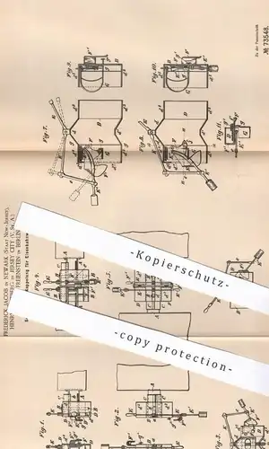 original Patent - Fred. Jacob , New York | Henry Pattberg , New Jersey | Fritz Freienstein , Berlin | Eisenbahn Kupplung