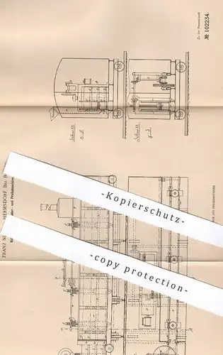 original Patent - Franz Nicke, Hermsdorf / Breslau , 1898 , Kokskohlen Schleuder- u. Presse | Kohlen , Koks , Brennstoff