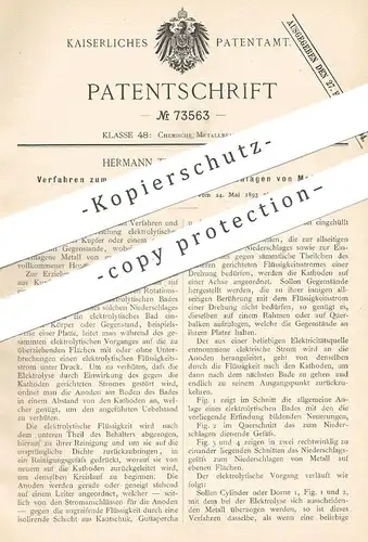 original Patent - Hermann Thofehrn , Paris , Frankreich , 1893 , elektrolytisches Niederschlagen von Metall | Chemie !!