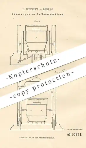 original Patent - E. Wiesert , Berlin 1880 | Kaffeemaschinen , Kaffeemaschine | Kaffee , Kocher , Kessel , Coffee , Café