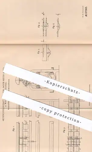 original Patent - AG vorm. Joh. Jacob Rieter & Co. , Wintherthur , Schweiz , 1895 , Fadenführer für Spulmaschinen !!