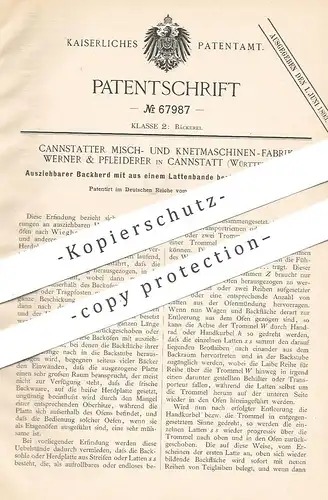 original Patent - Cannstatter Misch- u. Knetmaschinen Fabrik Werner & Pfleiderer , Stuttgart | Backherd | Herd , Bäcker
