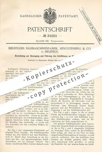 original Patent - Bielefelder Nähmaschinenfabrik Hengstenberg & Co. , Bielefeld | Schiffchen an Nähmaschinen | Schneider