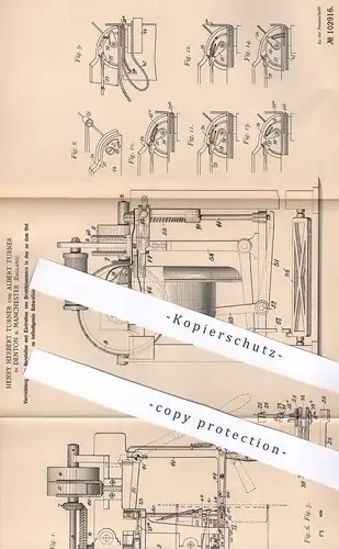 original Patent - Henry Herbert Turner , Albert Turner , Denton , Manchester , England | Hut , Hüte | Modist , Hutmacher