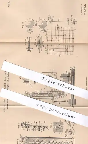 original Patent - Albert James Bates , Joliet , County of Wills , USA , 1897 , Drahtgitter | Draht - Gitter | Zaun !!