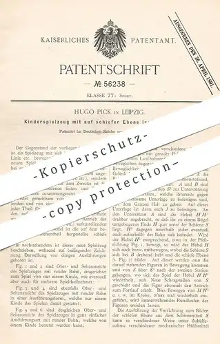 original Patent - Hugo Pick , Leipzig , 1890 , Kinderspielzeug mit laufenden Figuren | Spielzeug - Eisenbahn , Auto !!