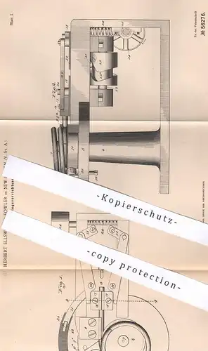 original Patent - Herbert Ellsworth Fowler , New Haven , USA , 1889 , Röhren biegen | Kupfer , Messing , Rohr , Rohre !