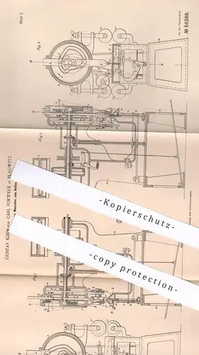 original Patent - Gustav Kleim , Carl Forwerk , Plagwitz , 1890 , Maschine zum Heften | Nähmaschine , Schneider , Nähen