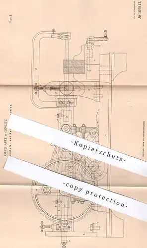 original Patent - Otto Arlt , Görlitz , 1898 , Keilnuthenstoßmaschine , Kaltsägemaschine | Säge , Metall , Wekzeug !!