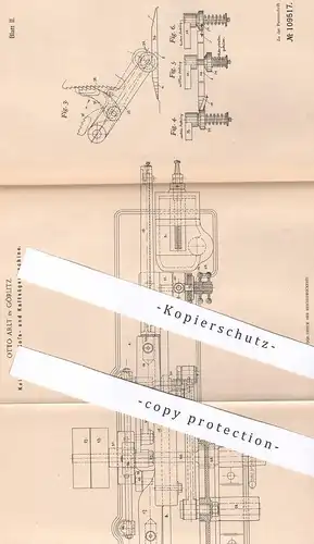 original Patent - Otto Arlt , Görlitz , 1898 , Keilnuthenstoßmaschine , Kaltsägemaschine | Säge , Metall , Wekzeug !!