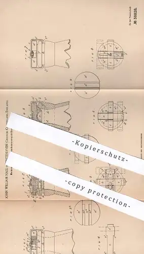 original Patent - John William Hall , Whitehaven , Cumberland , England 1886 , Flaschenverschluss | Verschluss , Flasche