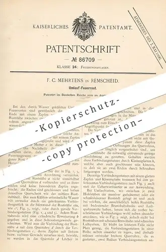 original Patent - F. C. Mehrtens , Remscheid , 1895 , Umlauf - Feuerrost | Rost , Ofenrost , Ofen , Öfen , Ofenbauer