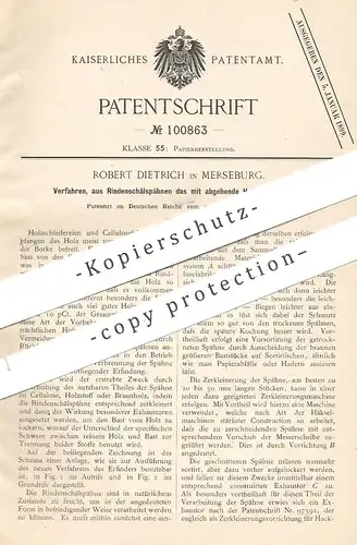 original Patent - Robert Dietrich , Merseburg , 1898 , Holz gewinnen beim Rinde schälen | Baumholz , Papier , Cellulose
