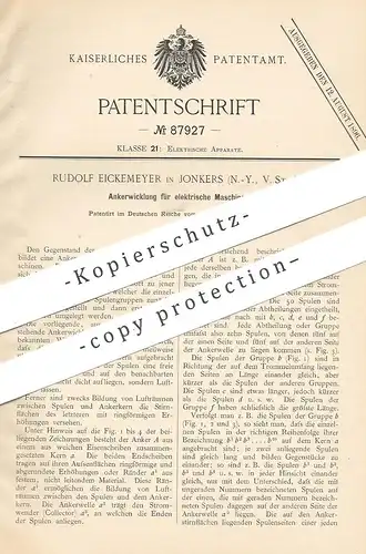 original Patent - Rudolf Eickemeyer , Jonkers , New York , USA , 1894 , Ankerwicklung für elektrische Maschinen | Strom