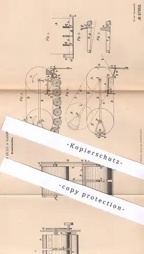 original Patent - Otto Jäger , Hamburg , 1895 , Bronziermaschine | Bronzieren , Bronze , Bronce | Druck , Druckerei !!!