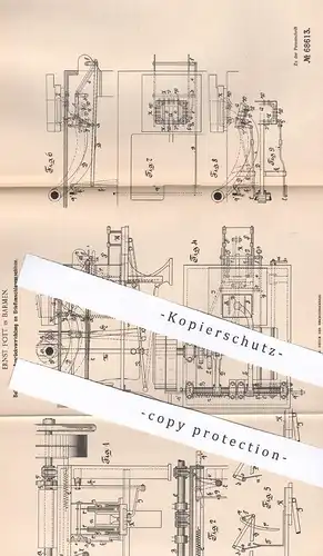 original Patent - Ernst Pott , Barmen , 1892 , Ausrückvorrichtung an Briefumschlagmaschine | Brief - Umschlag | Kuvert !