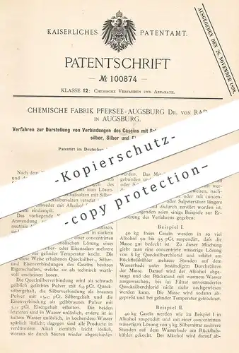original Patent - Chemische Fabrik Pfersee Augsburg Dr. von RAD , Augsburg | Verbindungen von Caseïn mit Schwermetall