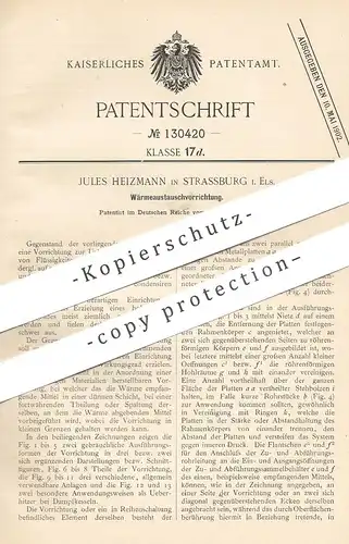 original Patent - Jules Heizmann , Strassburg / Elsass , 1901 , Wärmetauscher | Gas , Dampf , Wärme | Heizung , Kessel !