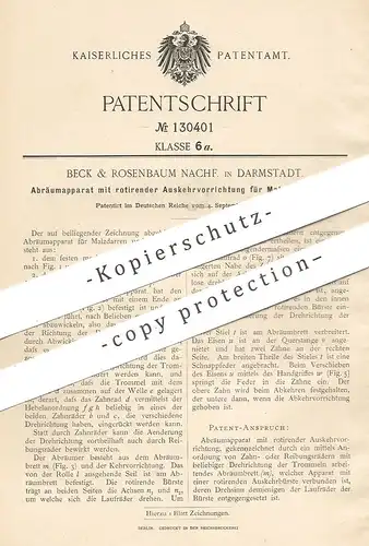 original Patent - Beck & Rosenbaum Nachf. , Darmstadt , 1901 , Abräumapparat für Malzdarre | Malz - Darren !!