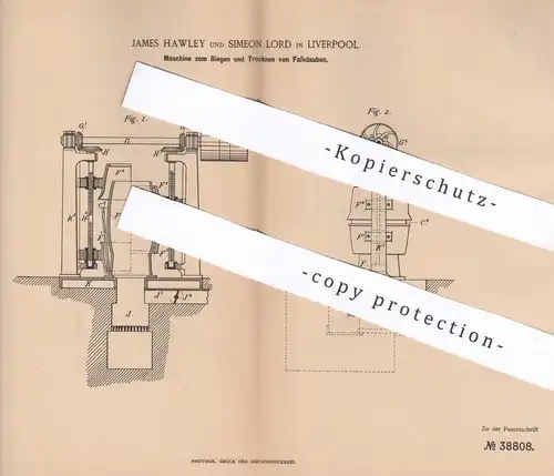 original Patent - James Hawley , Simeon Lord , Liverpool , England | Biegen u. Trocknen von Fassdauben | Fass , Holzfass