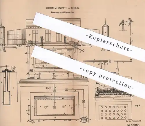 original Patent - Wilhelm Knopff , Berlin , 1886 , Brütapparat | Brutapparat | Tierzucht , Hühner , Broiler | Landwirt !