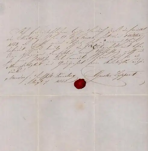 Dokument Adel , A.D. Jensen in Pinneberg , 1853 , Lippert , Niendorf , Hamburg !!!