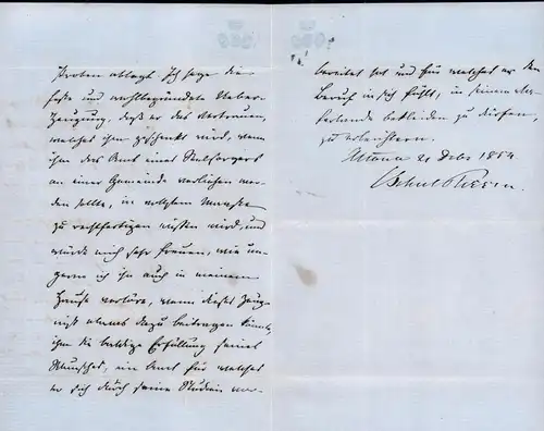 Dokument Adel , Hamburg Altona , 1854 !!!