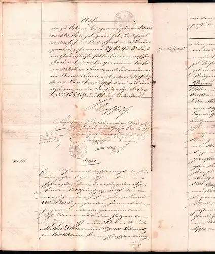 Dokumente , M. Mehl zu Rommerskirchen b. Grevenbroich 1850 , V. Boffers zu Dormagen , 12 seitig !!