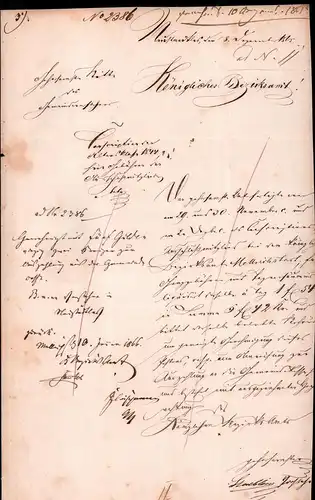 Dokument Adel , Mellrichstadt - Fladungen 1866 , königl. Bezirksamt , Steublein !!!