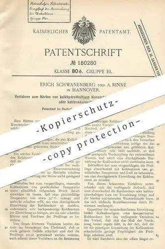 original Patent - Erich Schwanenberg , A. Rinne , Hannover , 1905 , Härten von kalkhydrathaltigen Kunststeinmasse | Gas