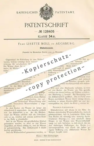 original Patent - Lisette Moll , Augsburg , 1900 , Sitzbadewanne | Badewanne , Dusche , Wanne , Bad , Bäder !!