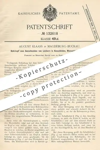 original Patent - August Klaass , Magdeburg / Buckau , 1901 , Bohrkopf | Bohrmaschine , Bohrer , Bohren !!!