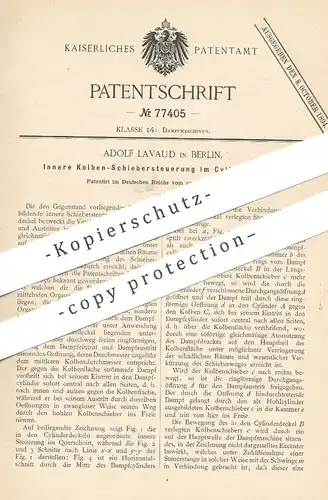 original Patent - Adolf Lavaud , Berlin , 1893 , Kolben - Schiebersteuerung im Zylinderdeckel | Dampfmaschine !!