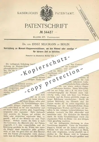 original Patent - Dr. jur. Ernst Seligmann , Berlin , 1885 , Moment - Klappenverschluss zur Belichtung | Photography