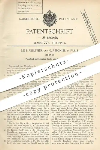 original Patent - J. E. L. Pelletier , G. F. Monier , Paris , Frankreich 1906 , Hantel | Gewicht , Hantelgewicht | Sport