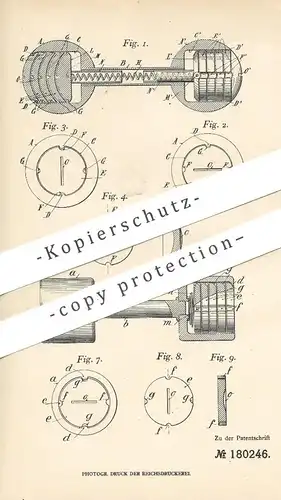 original Patent - J. E. L. Pelletier , G. F. Monier , Paris , Frankreich 1906 , Hantel | Gewicht , Hantelgewicht | Sport