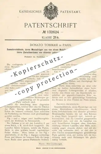 original Patent - Donato Tommasi , Paris , Frankreich , 1901 , Sammlerelektrode | Elektrode | Strom , Elektriker !!