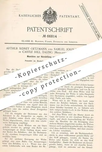 original Patent - Arthur Sidney Oetzmann & Samuel John Narracott , Castle Hill , Ealing , Middlesex , England | Linoleum