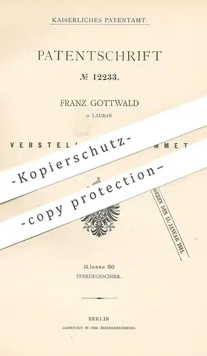 original Patent - Franz Gottwald , Lauban , 1880 , Verstellbares Kummet | Pferdegeschirr , Pferd , Pferde , Kutsche !!!