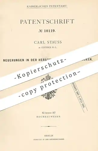 original Patent - Carl Stauss , Cottbus , 1879 , Rohrdecken - Herstellung | Rohr , Reed , Reet , Schilf , Dach , Hochbau