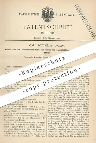 original Patent - Carl Boeckel , Apolda , 1885 , Nähmaschine , Nähmaschinen | Schneider , Näherin !!!