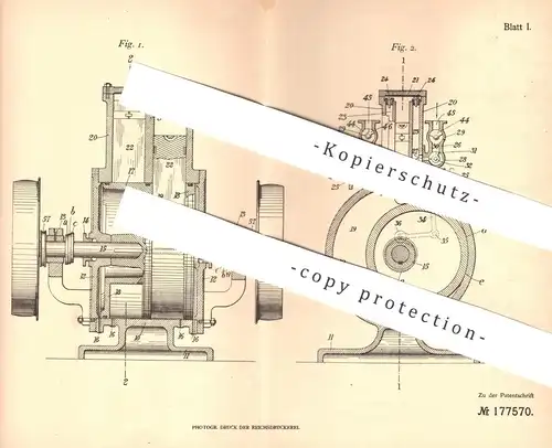 original Patent - Paul Décor , Oran , Algier , 1905 , Expansionssteuerung | Dampfmaschine , Motor , Motoren !!!