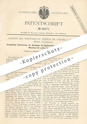 original Patent - Société des Teintures et Apprêts de Tarare , Rhône , Frankreich , 1883 , Spannrahmen | Spannmaschine !