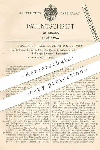 original Patent - Bernhard Kirsch , Adolf Pessl , Wien  Österreich 1902 , Rundflechtmaschine | Flechtmaschine | Flechten