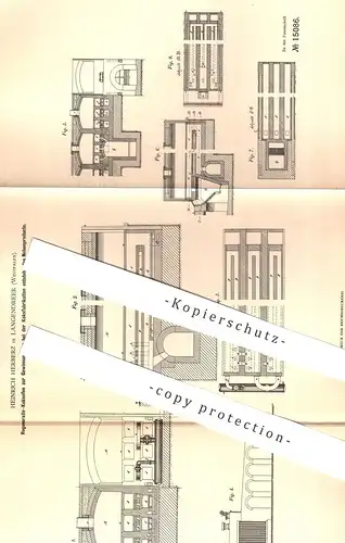 original Patent - Heinrich Herberz , Langendreer , Westfalen , 1881 , Koksofen | Koks , Kohle , Brennstoff , Koksfabrik