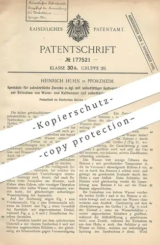 original Patent - Heinrich Huhn , Pforzheim , 1905 , Speisäule für zahnärztliche Zwecke | Zahnarzt | Spülung | Medizin